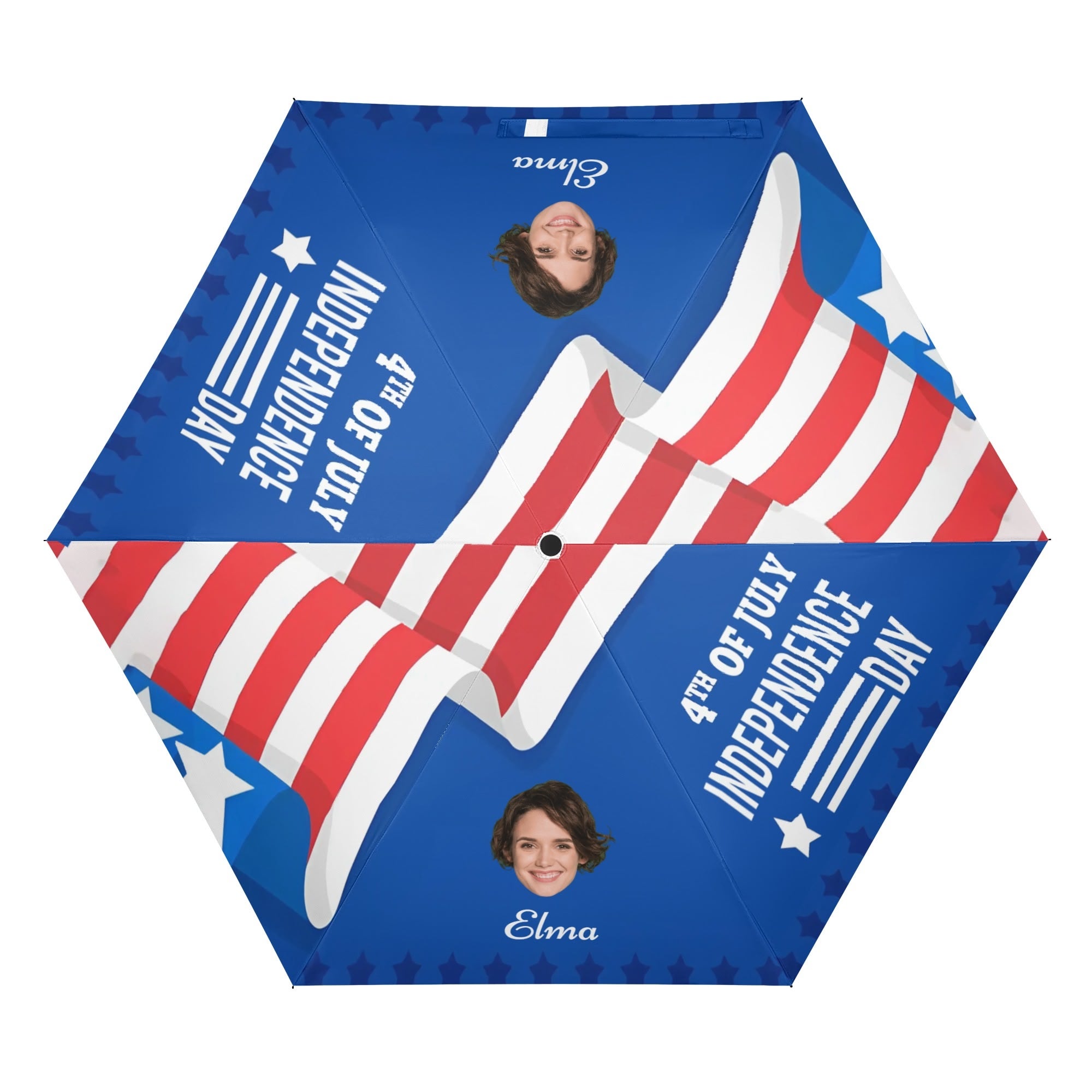 Personalized 4th of July American Flag Umbrella - folded with custom strap | Our Phoenix Rise