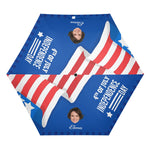 Personalized 4th of July American Flag Umbrella - folded with custom strap | Our Phoenix Rise