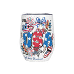 Personalized Patriotic 12oz Insulated Wine Tumbler - Isolated full product view | Our Phoenix Rise