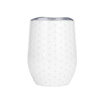 Personalized Patriotic 12oz Insulated Wine Tumbler - Side angle with lid | Our Phoenix Rise