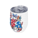 Personalized Patriotic 12oz Insulated Wine Tumbler - Top-down view with lid | Our Phoenix Rise