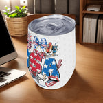 Personalized Patriotic 12oz Insulated Wine Tumbler - Inside view, showing stainless steel material | Our Phoenix Rise