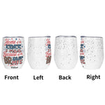 Personalized Patriotic 12oz Wine Tumbler - Detail of lid and rim | Our Phoenix Rise