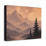 Sunset Mountain Landscape Matte Canvas