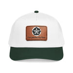 Baseball Cap — Leather Patch “I’m Perfectly Fine” Star Emblem