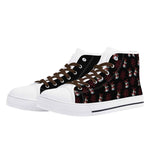 Mens Christmas Inspired Rubber High Top Canvas Shoes with Graffiti Style