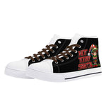 Mens Not Today Santa Canvas High Top Shoes with Rubber Outsole