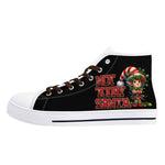 Mens Not Today Santa Canvas High Top Shoes with Rubber Outsole