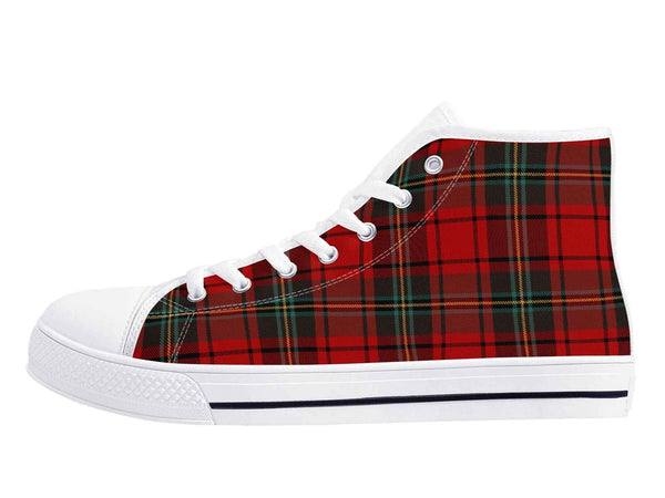 Womens High Top Canvas Shoes - Bright Purple Black and White Pattern