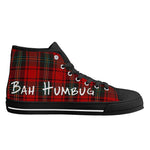 Red Plaid Christmas High Top Canvas Shoes - Close up of sole | Our Phoenix Rise
