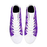 Womens Purple Snowflake High Top Canvas Shoes with Rubber Sole