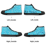 High Top Canvas Shoes with Blue Snowflake Design for Women