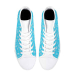 High Top Canvas Shoes with Blue Snowflake Design for Women