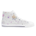 Elegant Womens Christmas Canvas High Top Sneakers with 2.4cm Heel