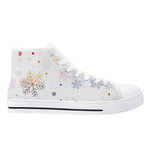 Elegant Womens Christmas Canvas High Top Sneakers with 2.4cm Heel