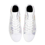 Elegant Womens Christmas Canvas High Top Sneakers with 2.4cm Heel