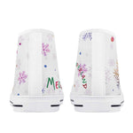 Elegant Womens Christmas Canvas High Top Sneakers with 2.4cm Heel
