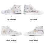 Elegant Womens Christmas Canvas High Top Sneakers with 2.4cm Heel