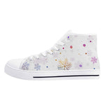Elegant Womens Christmas Canvas High Top Sneakers with 2.4cm Heel