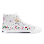 Elegant Womens Christmas Canvas High Top Sneakers with 2.4cm Heel