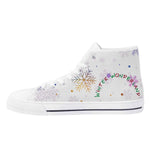 Elegant Womens Christmas Canvas High Top Sneakers with 2.4cm Heel