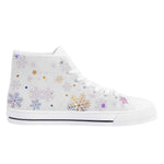 Blue Mens Snowflake Canvas High Top Shoes for Men