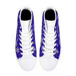 Blue Mens Snowflake Canvas High Top Shoes for Men