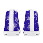 Blue Mens Snowflake Canvas High Top Shoes for Men