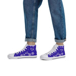 Blue Mens Snowflake Canvas High Top Shoes for Men