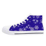 Blue Mens Snowflake Canvas High Top Shoes for Men