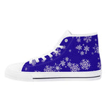 Blue Mens Snowflake Canvas High Top Shoes for Men