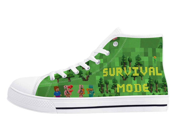 Survival Game Style Rubber High Top Canvas Shoes for Men and Women