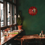Not Today Santa Christmas Round Metal Sign - on wall in dining room | Our Phoenix Rise
