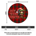 Not Today Santa Christmas Round Metal Sign - detailed close-up view | Our Phoenix Rise