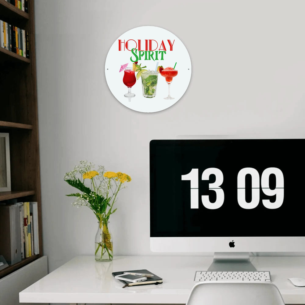 Personalized Holiday Spirit Cocktail Metal Wall Sign