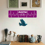 Gamer Heartbeat Aluminum Sign 16x4 Inches - Custom Printed Metal Wall Art, USA Made
