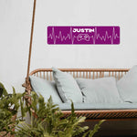 Gamer Heartbeat Aluminum Sign 16x4 Inches - Custom Printed Metal Wall Art, USA Made