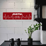 Gamer Heartbeat Aluminum Sign 16x4 Inches - Custom Printed Metal Wall Art, USA Made