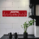 Gamer Heartbeat Aluminum Sign 16x4 Inches - Custom Printed Metal Wall Art, USA Made