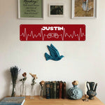 Gamer Heartbeat Aluminum Sign 16x4 Inches - Custom Printed Metal Wall Art, USA Made