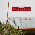 Gamer Heartbeat Aluminum Sign 16x4 Inches - Custom Printed Metal Wall Art, USA Made
