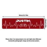 Gamer Heartbeat Aluminum Sign 16x4 Inches - Custom Printed Metal Wall Art, USA Made