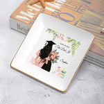 Elegant Custom Graduation White Square Plates - Microwave & Dishwasher Safe for Family & Events Detailed View 3 | Our Phoenix Rise