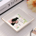 Elegant Custom Graduation White Square Plates - Microwave & Dishwasher Safe for Family & Events Detailed View 4 | Our Phoenix Rise