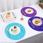 Winter Snowflake Round Placemats - angled view of single placemat | Our Phoenix Rise