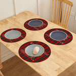 Personalized Christmas Round Placemats Set of Four on Wooden Table | Our Phoenix Rise