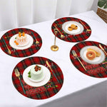 Personalized Christmas Round Placemats Set - Single Placemat on Wood Table | Our Phoenix Rise