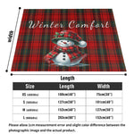 Plaid Snowman Winter Flannel Blanket - Corner detail with hem stitching | Our Phoenix Rise