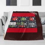 Personalized Space Crewmate Flannel Blanket - Lifestyle Sofa View with Gaming Theme | Our Phoenix Rise