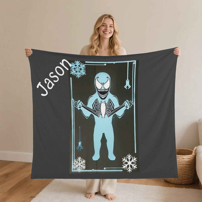 Personalized Symbiote Hero Flannel Blanket - Custom Name Display | Our Phoenix Rise